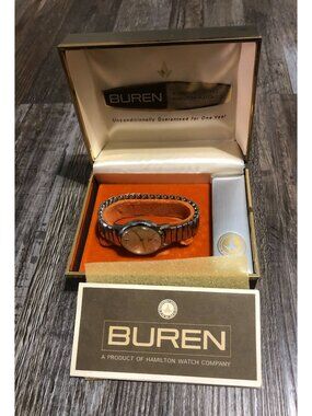 1960's Buren Automatic Swiss Watch With Box and COA Certificate